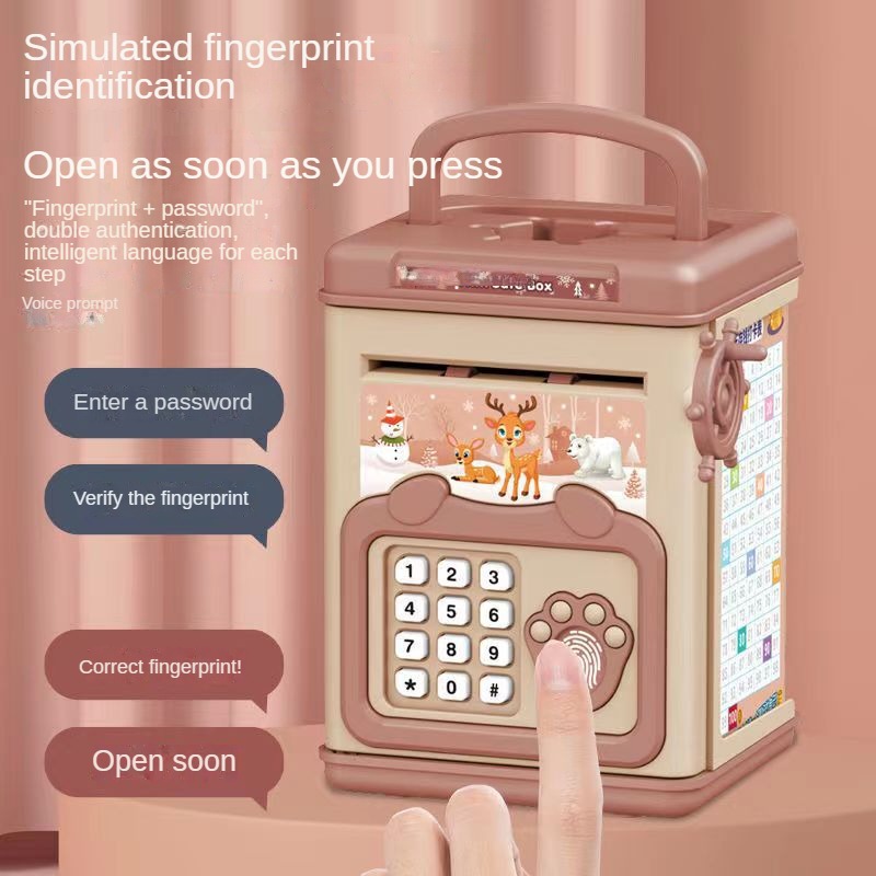 지문이있는 돈 상자 돼지 저금통 동전 용 전자 ATM  - Coin Operated Kiddie Ride 리뷰 및 가격