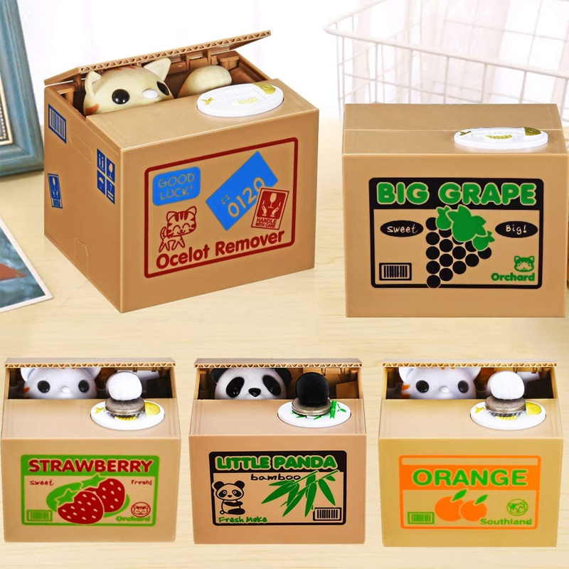 고양이 판다 훔치는 동전 돈 상자, 자동 동전 저금통  - Coin Operated Kiddie Ride 리뷰 및 가격